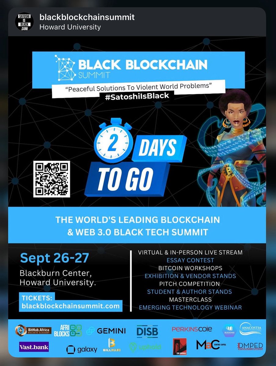 SmallBizDC's tweet image. 📢 Calling all CBEs + DC businesses!
#DSLBD is proud to support the Black Blockchain Summit 2025 —Sept 26 &amp;amp; 27 at @HowardU

Since 2018, this global gathering has connected innovators + industry leaders around blockchain &amp;amp; Web3. 

To learn more, visit: blackblockchainsummit.com