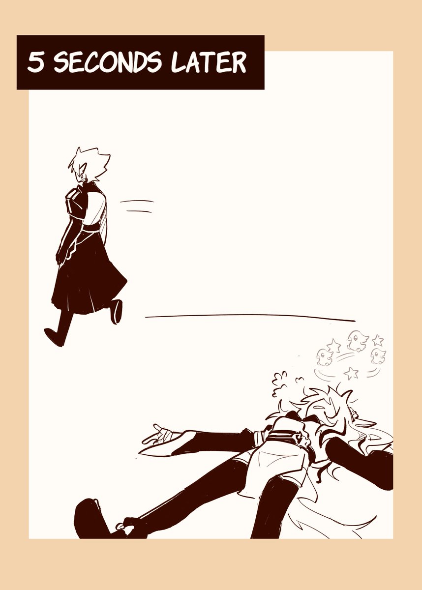 V'ul didn't want to be left behind on another raid, and wanted to prove she could handle it!🥺

Voxer...was having none of it...😅

Funny lil four page comic commission from @/hnjun.bsky.social

#shenpaint #vulpixiefanart