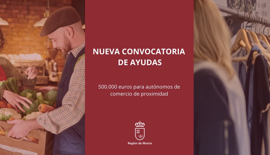 ⬆️El Gobierno regional lanza una convocatoria de ayudas dotada con 500.000 euros, dirigida a autónomos del comercio de proximidad.

🔎Hasta 3.000 euros por beneficiario.

🗣️“para mantener la actividad del pequeño comercio, cubrir alquileres, suministros o dar el salto digital”