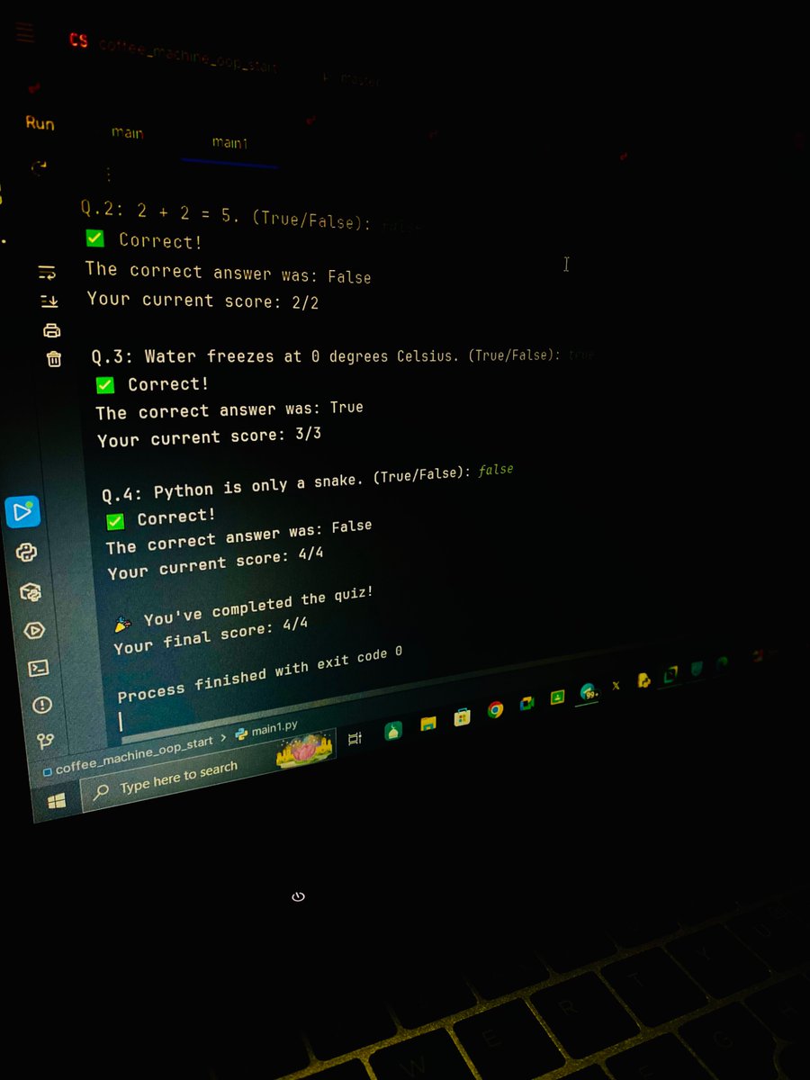 ayazizara's tweet image. Completed my Python Quiz project!  From idea to code, from code to learning.
A special thanks to you for all your support and guidance !
@a_daneshyar
@f_forough
@CodeToInspire 
#Python 
#AfghanGirlCode
#WomenInTech