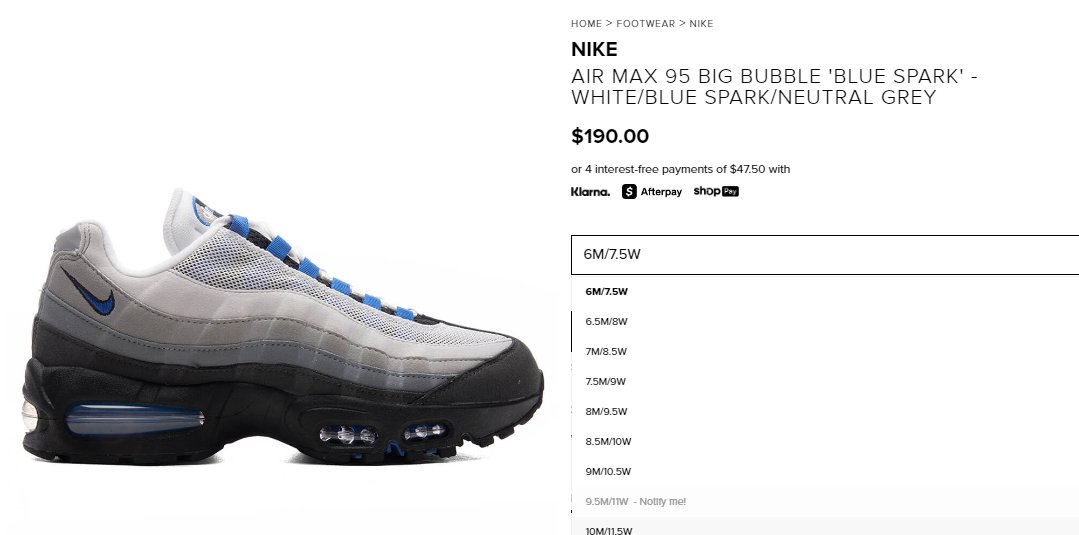 一本さん Upcoming soon The OG Nike Air Max 95 “Blue Spark”🔥 CODE SKU
