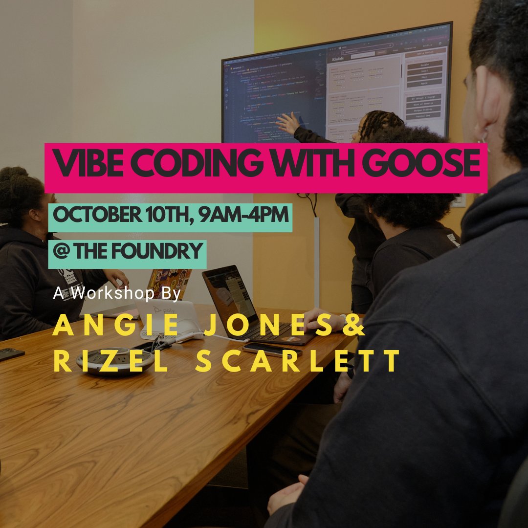 resilientcoders's tweet image. Looking to level up your coding skills? Don't miss our Vibe Coding with Goose event on 10/10. You'll gain practical, industry-aligned skills by rapidly building apps, while also engaging in conversations about the future of AI in software engineering. RSVP hubs.ly/Q03KS-Kw0