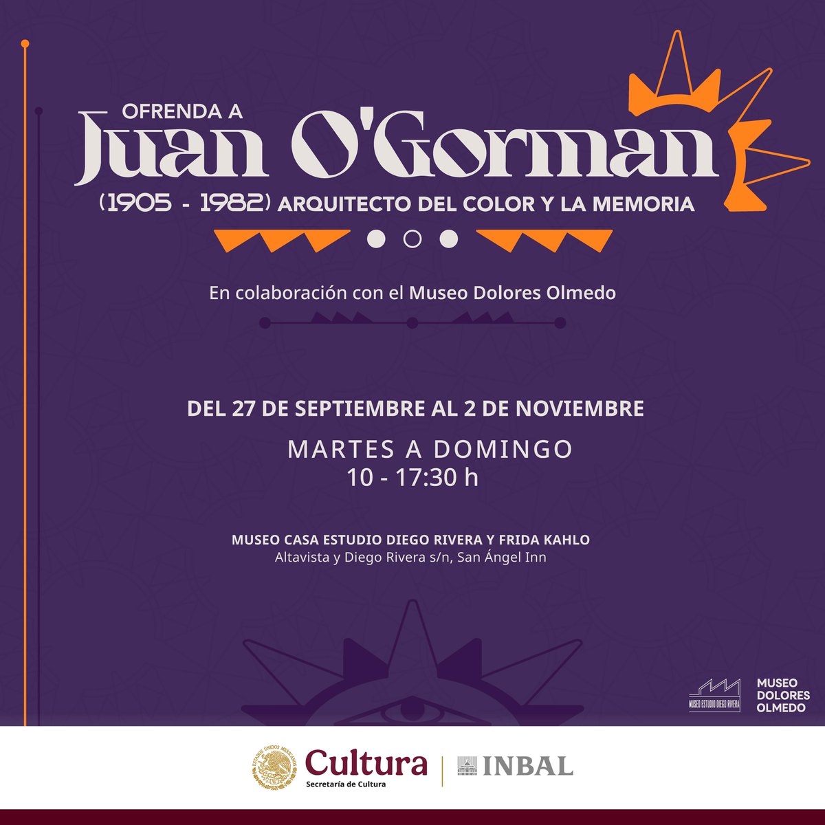 Museo Casa Estudio Diego Rivera y Frida Kahlo (@museoestudiodr) on Twitter photo 🎨Dos recintos, una ofrenda.
El Museo Casa Estudio Diego Rivera y Frida Kahlo y el <a href="/elolmedo_mx/">Museo Dolores Olmedo</a> unen para una ofrenda inspirada en Juan O’Gorman.
Arte, memoria y tradición viva.
📅 Del 27 de sept. al 2 de nov.
Museo Casa Estudio Diego Rivera y Frida Kahlo 🎨Dos recintos, una ofrenda.
El Museo Casa Estudio Diego Rivera y Frida Kahlo y el <a href="/elolmedo_mx/">Museo Dolores Olmedo</a> unen para una ofrenda inspirada en Juan O’Gorman.
Arte, memoria y tradición viva.
📅 Del 27 de sept. al 2 de nov.
Museo Casa Estudio Diego Rivera y Frida Kahlo
