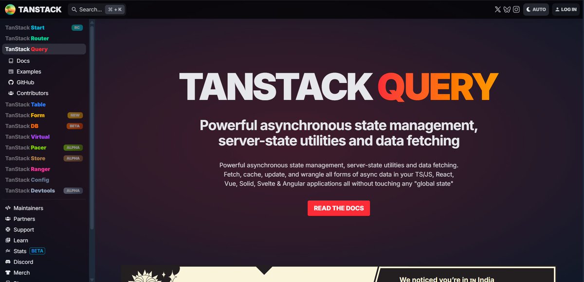 ritik65477's tweet image. 🚀 Just started learning TanStack Query!
✨ What I’m exploring:
Efficient data fetching in React
Caching & background updates
Simplifying server state management
💡 First impressions: It makes async state much cleaner and predictable!
#ReactJS #TanStackQuery #100DaysOfCode