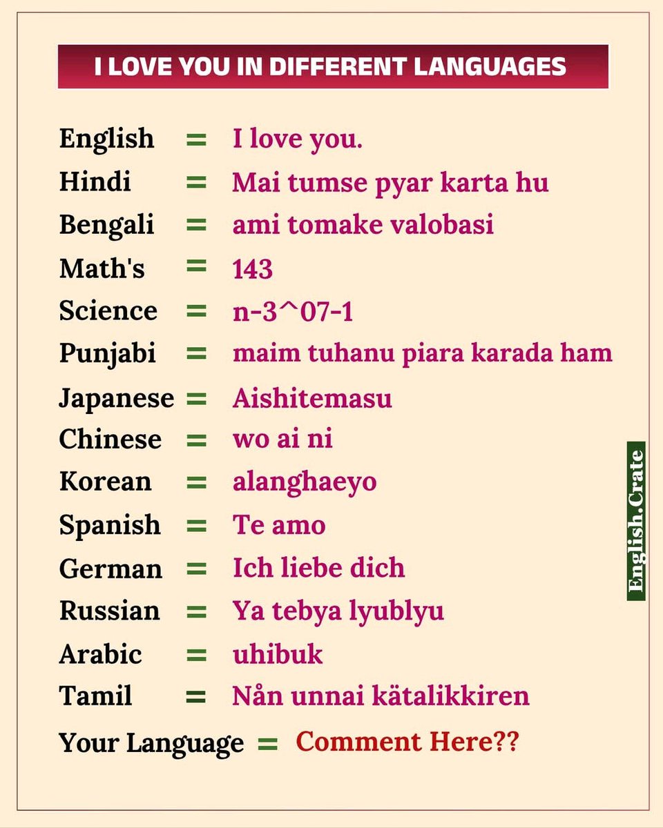 I love you in different Languages 😍❤️