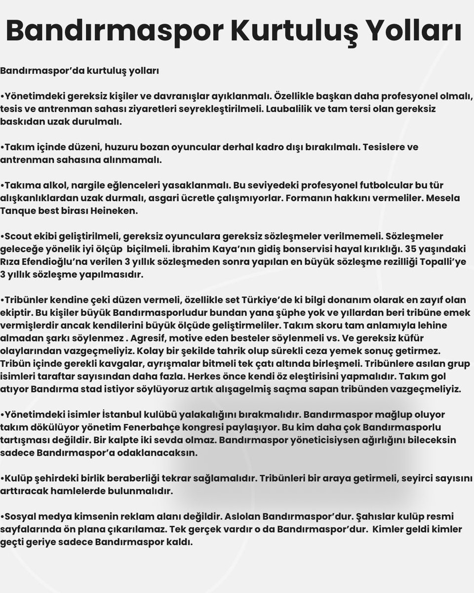 onurcangeyik105's tweet photo. Bandırmaspor kurtuluş yollarını fikrimde belirttim. BANDIRMASPOR BÜYÜKTÜR, BÜYÜK KALACAK. https://t.co/De2PtPyhx6