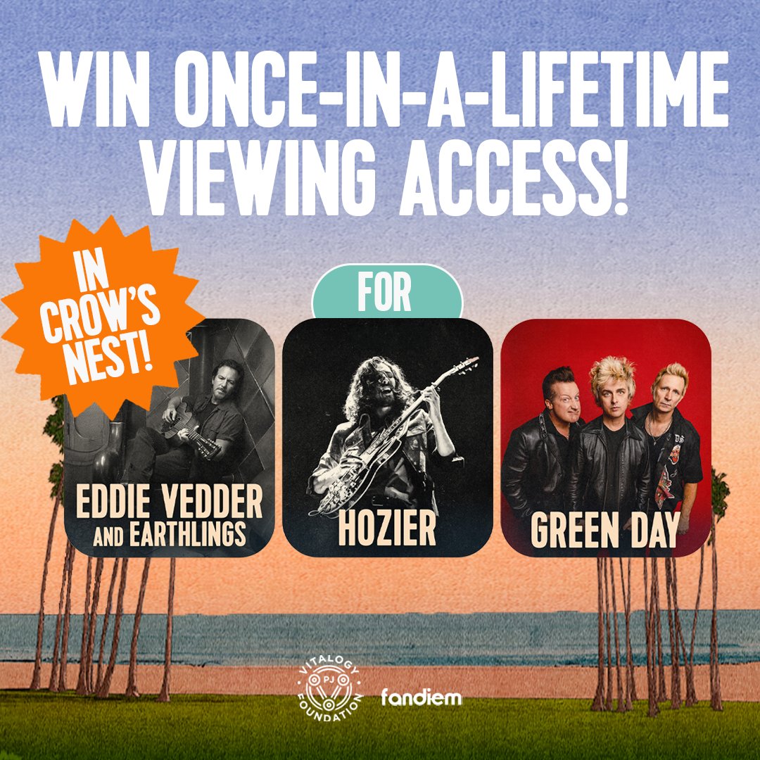 TheOhanaFest's tweet image. Here's your chance to win once-in-a-lfetme viewing access at #OhanaFest! Each night, one lucky winner and their guest will receive exclusive access to watch the headliner set from the 'Crow's Nest' by supporting Ohana's nonprofit partners through Vitalogy Foundation on Fandiem.