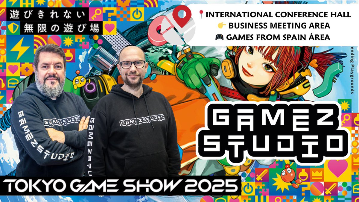 GameZ Studio (@_gamezstudio) on Twitter photo 🇯🇵🎮 We're finally in Tokyo!
Gamez Studio has arrived in Japan to participate in Tokyo Game Show 2025, the largest edition in the event's history.
📍 We'll be in the <a href="/GamesFromSpain/">Games From Spain 🇪🇸 🔜 #TOKYOGAMESHOW 2025</a> zone, within the Business Meeting Area at Makuhari Messe, ready to showcase our work to the 🇯🇵🎮 We're finally in Tokyo!
Gamez Studio has arrived in Japan to participate in Tokyo Game Show 2025, the largest edition in the event's history.
📍 We'll be in the <a href="/GamesFromSpain/">Games From Spain 🇪🇸 🔜 #TOKYOGAMESHOW 2025</a> zone, within the Business Meeting Area at Makuhari Messe, ready to showcase our work to the