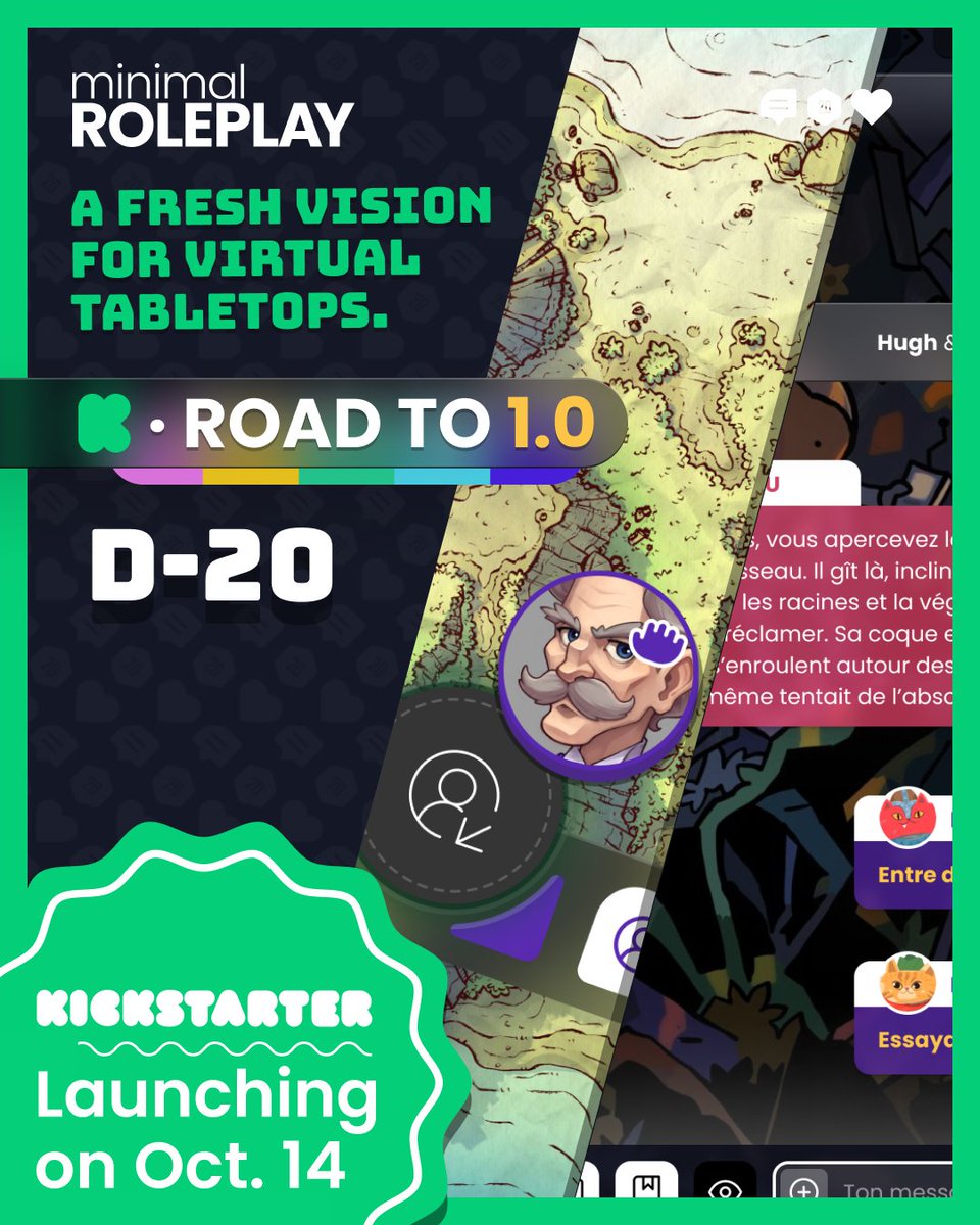 📢 T-20 days before the launch on Kickstarter! 💚

🇬🇧🇺🇸 Only 20 days left before the launch of our Kickstarter campaign! Many announcements are coming, and this is a big step forward for online role-playing games. In the meantime, our Kickstarter page already reveals a few