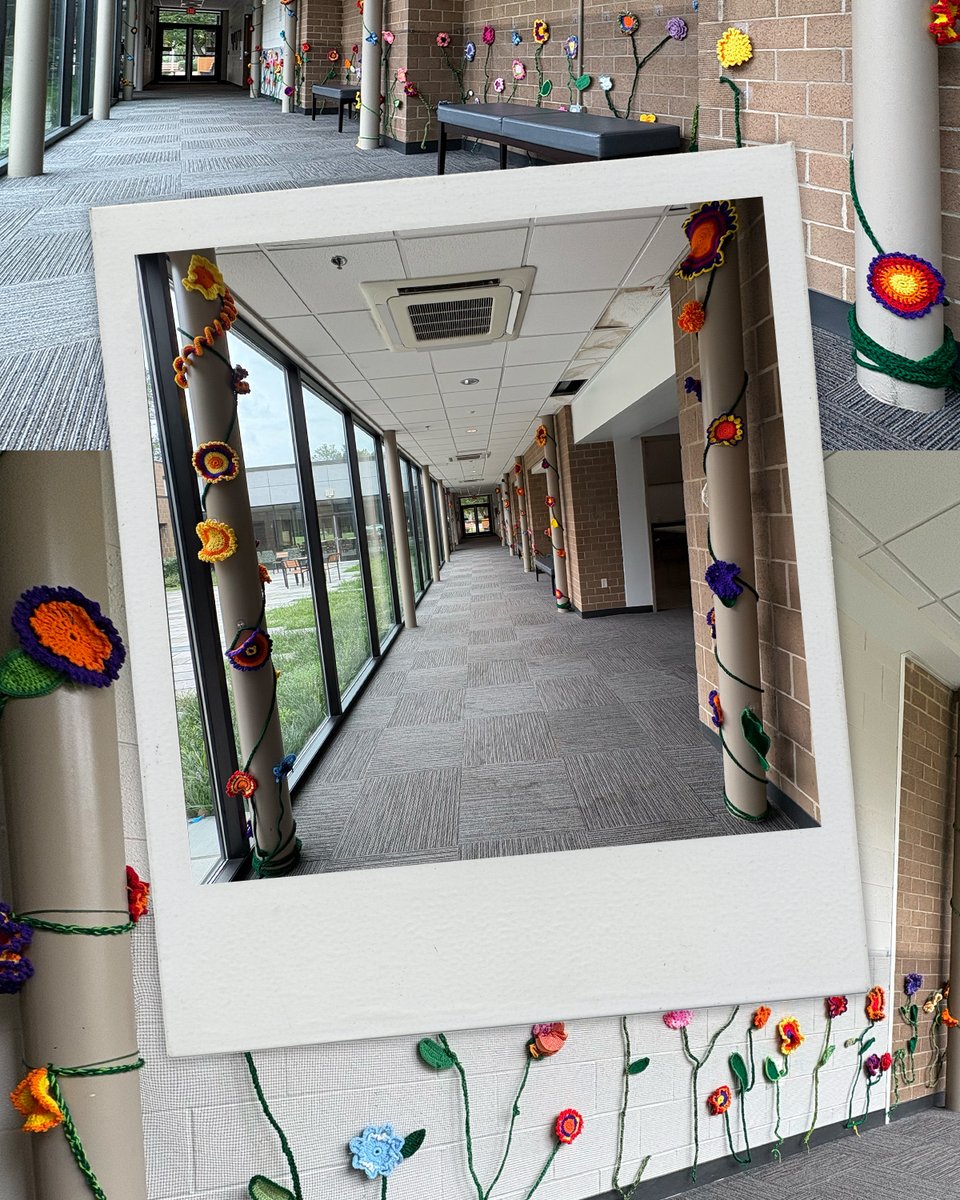 Our hallway got a cozy makeover 🧶🌼

This yarn bombing – courtesy of the @mp4a – now greets you as you make your way to and from the MCC Plaza!