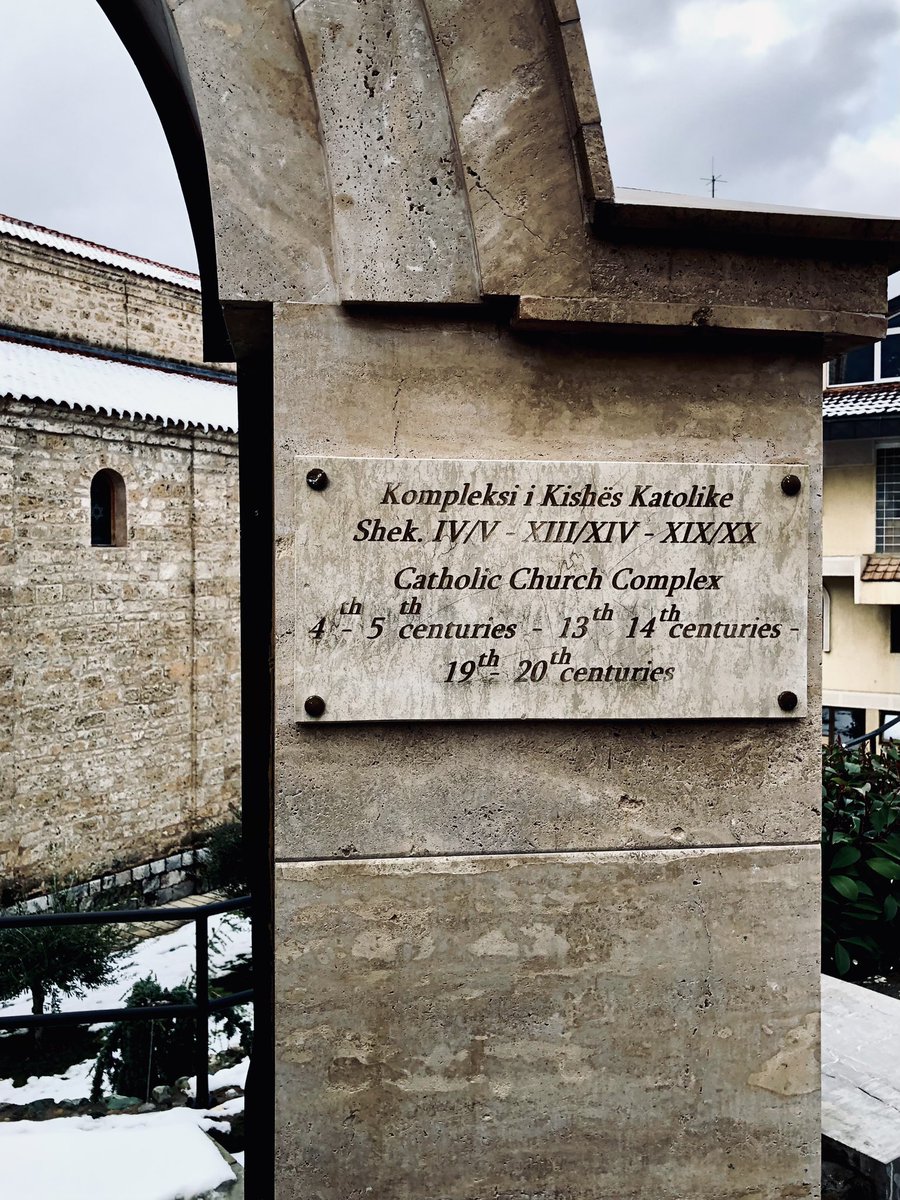 At one of the entrances to the only Catholic Church in Prizren, is a sign that highlights the church's long history. There's also an Illyrian cemetery underneath.

Back then Catholics of the city fought many years for its reconstruction until the Sultan gave his approval.