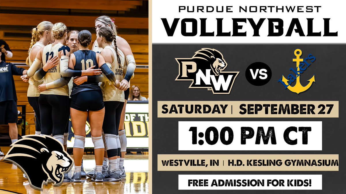🚨VOLLEYBALL WEEKEND🚨
The <a href="/PNWvolleyball/">PNW Volleyball</a> team is celebrating their home opening weekend with special themes!

⚫️Black Out Game⚫️- Friday at 6 PM CT

Westville Campus Game - Saturday at 1 PM CT

Come support PNW this weekend for their upcoming home games!

#PowerOnward 🦁