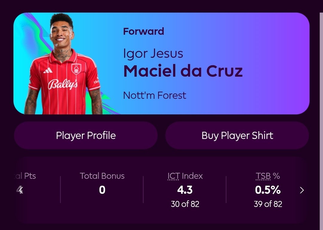 I have a feeling the ownership percentage may increase soon #fpl #FPLCommunity #forest #jesus