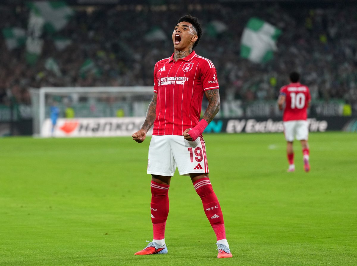 VAMOS! 🇧🇷

Igor Jesus has scored a first-half brace against Real Betis and takes centre stage in Nottingham Forest’s first European game in 30 years. 

#NFFC