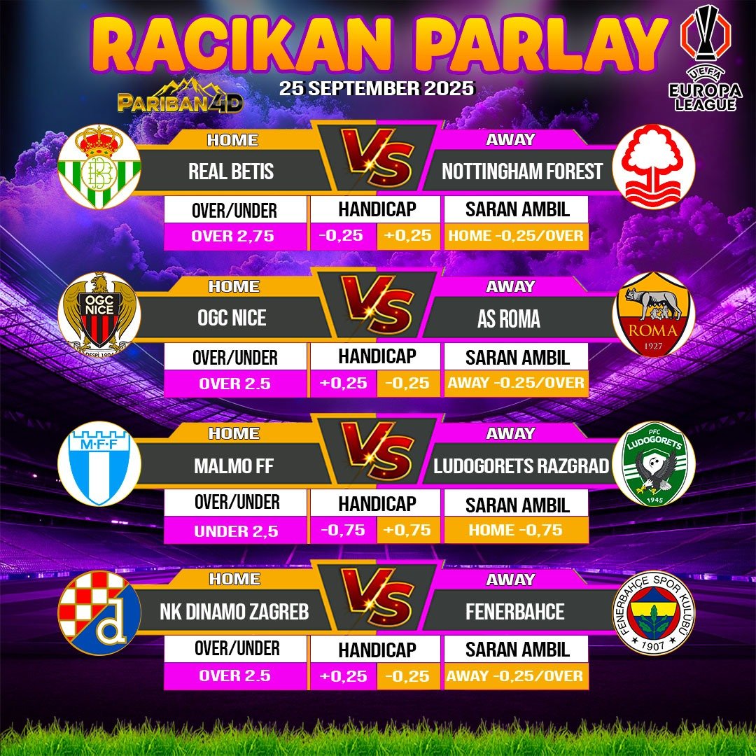 pariban4d_'s tweet photo. RACIKAN PERTANDINGAN BOLA DAN PARLAY DENGAN TINGKAT AKURAT 99% KEMENANGAN #PARIBAN4D #gameonline #SPORT #SBO #SABA #CMD368 #FOOTBALL #PARLAY #AKURAT @pariban_4d @PARIBAN4D @target_senang 
LINK BIO : https://t.co/IXQbH3fu29 https://t.co/2Mf04hszQK
