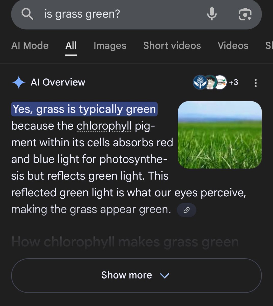Grass is green