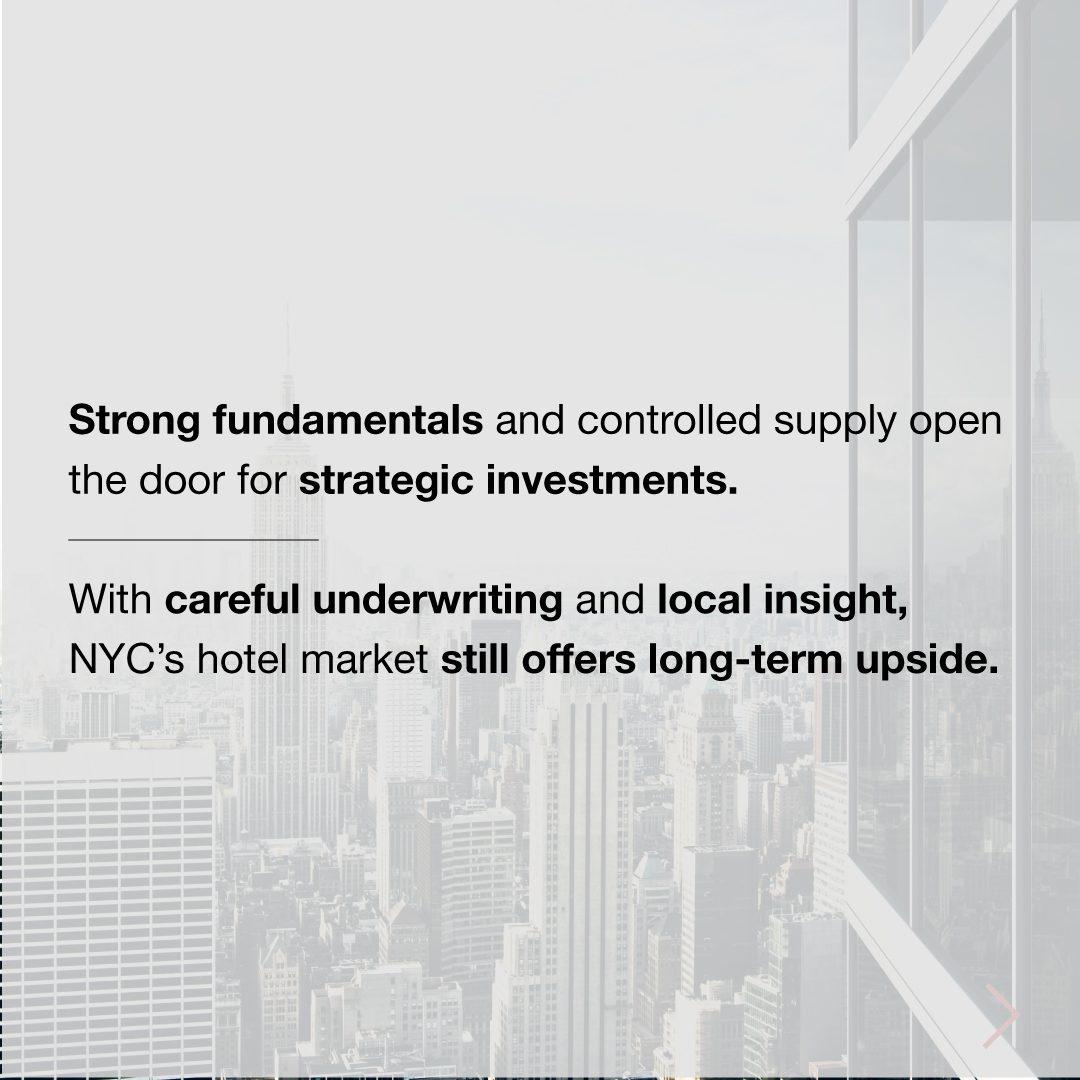 NYC hotels are bouncing back with strong occupancy, rising rates, and new inventory creating space for smart plays.

As supply resets and corporate demand strengthens, there’s room for firms to find value in the city’s evolving hotel landscape.

Read More: bit.ly/3K9Tzdz