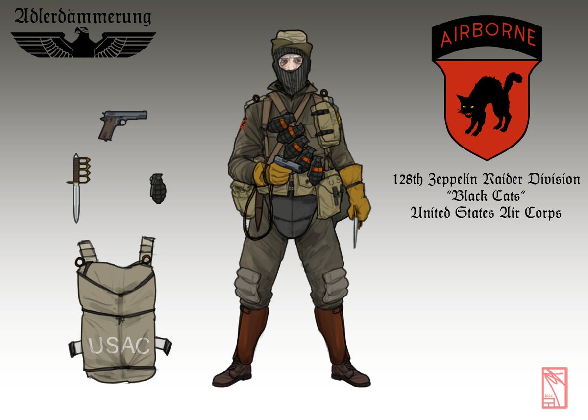 igib215's tweet image. New world building project of mine:

Adlerdämmerung

Post WW1 Germany falls into civil war where factions from all sides are involved.

These are American zeppelin raiders, but more nations will be revealed such as Germany, France, United Kingdom, Italy and Austria-Hungary