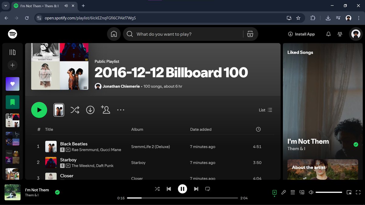 bluedev_py's tweet image. Day 46/100 – Intermediate+
> Scraped the Billboard charts & turned them into a Spotify Playlist using Python + BeautifulSoup🎧
#100DaysOfCode
#pythonprogramming
#pythononlinetraining