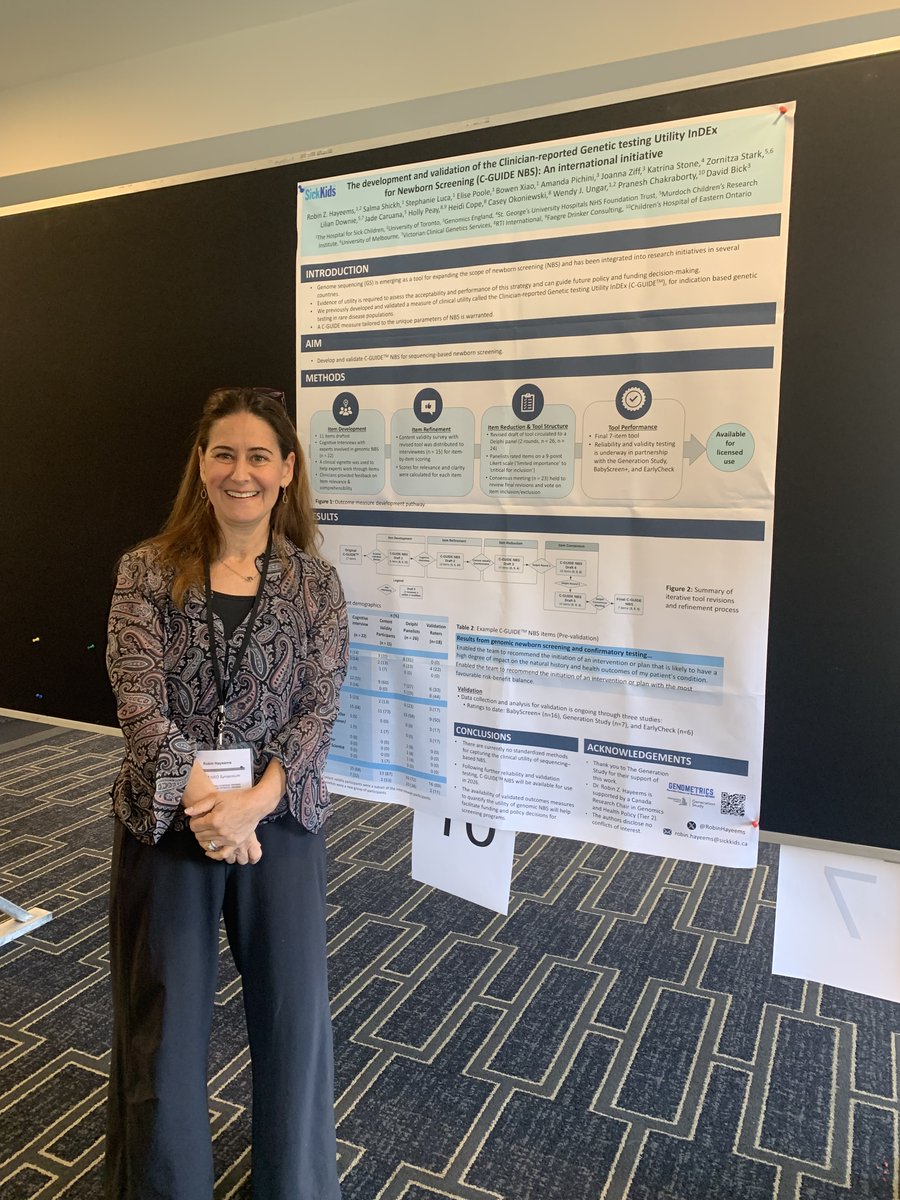 🌟 GENOMETRICS in Ottawa! Dr. Robin Hayeems gave a talk on expanding newborn screening and presented C-GUIDE-NBS, our tool for evaluating the clinical utility of genomic sequencing in NBS, at the <a href="/NBS_Ontario/">Newborn Screening ON</a> Symposium. Honoured to share our work! 🧬#NewbornScreening #Genomics