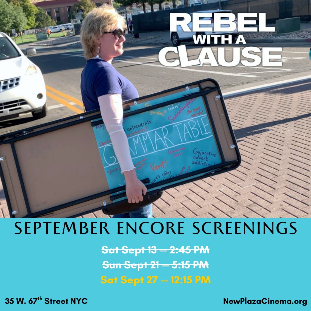 NewPlazaCinema's tweet image. Happy National Punctuation Day!
Celebrate w/ our final September encore screening of REBEL WITH A CLAUSE — Sat 12:15pm
Comma one, comma all to @NewPlazaCinema for one of our biggest hits of 2025!
ticketing.useast.veezi.com/purchase/2136?… #NationalPunctuationDay