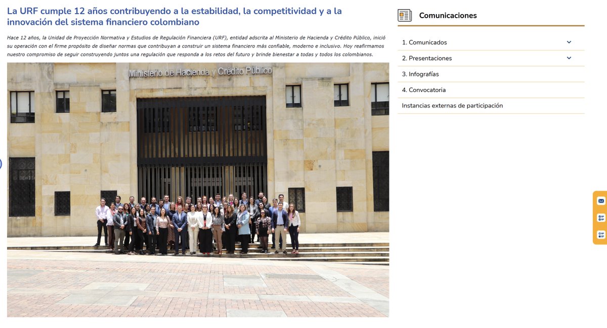 📰 #ComunicadoURF | La URF cumple 12 años contribuyendo a la estabilidad, la competitividad y a la innovación del sistema financiero colombiano. 

Lee la nota completa aquí 👇
urf.gov.co/comunicaciones…