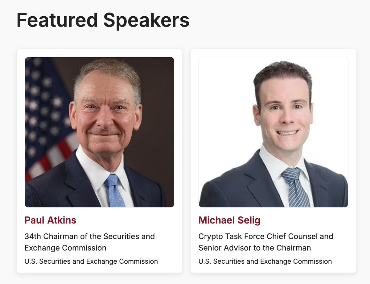 FordhamCrypto's tweet image. AND WE'RE BACK!

Pleased to announce the agenda for the 2025 Fordham Law Blockchain Regulatory Symposium!

Our featured speakers this year are @MikeSeligEsq in the morning &amp;amp; @SECPaulSAtkins in the afternoon, as we highlight all the most important trends in crypto.

Let's Dig In