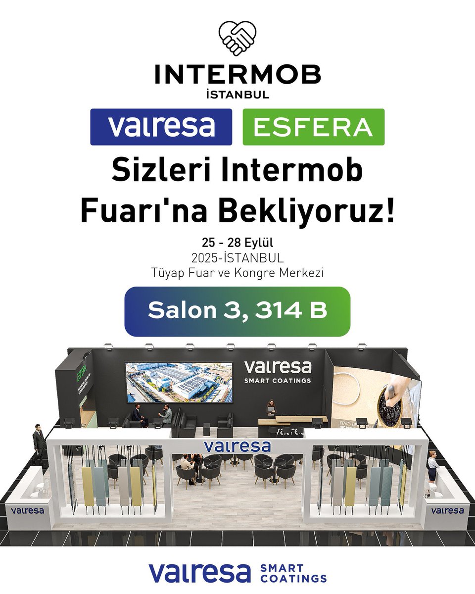 daloglultd's tweet photo. Let’s meet at INTERMOB 2025! ✨

We’ll be at the Istanbul TÜYAP Fair and Congress Center between September 25–28.
You are warmly invited to visit us at Hall 3 – Booth 314 B.

#Valresa #Esfera #fuar #exibition #intermob2025 https://t.co/TxD90tVwiK