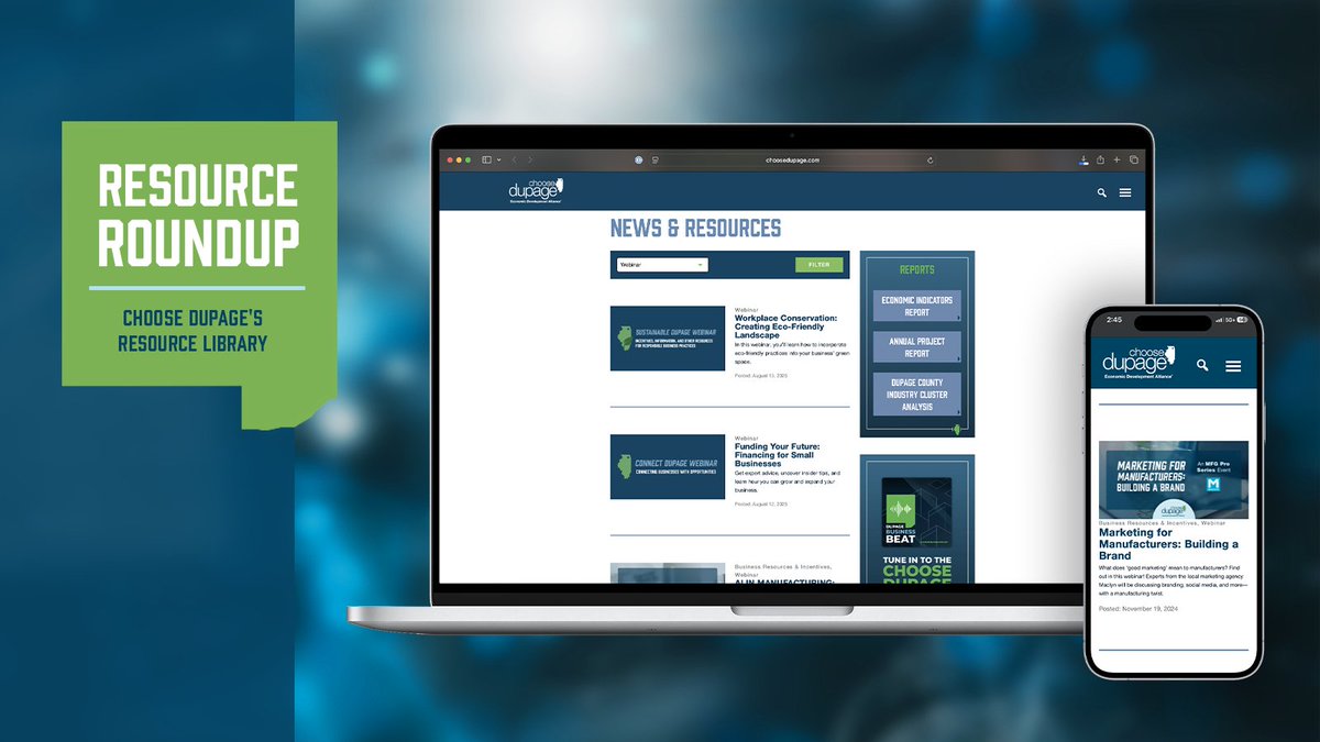Choose DuPage (@choosedupage) on Twitter photo The Choose DuPage Resource Library is your hub for business insights. From articles to webinar recordings, you’ll find resources designed to inform & inspire your business. bit.ly/41XfbQu The Choose DuPage Resource Library is your hub for business insights. From articles to webinar recordings, you’ll find resources designed to inform & inspire your business. bit.ly/41XfbQu
