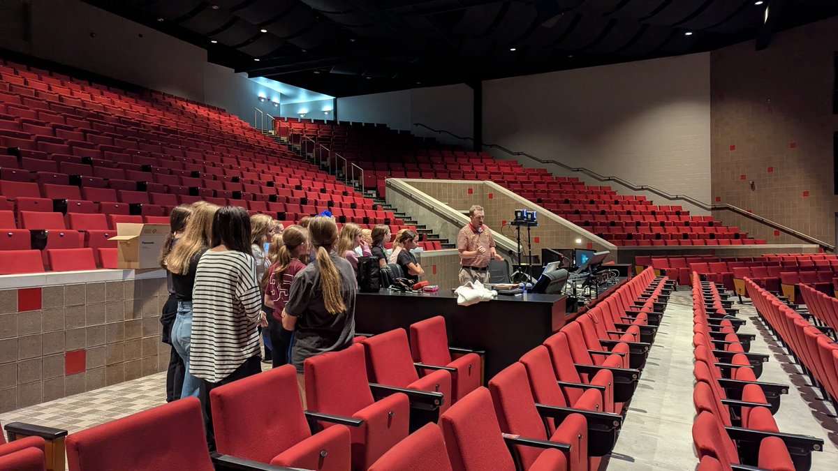 Creative Dramatics class getting a behind the scenes tour led by Mr. Powell.
