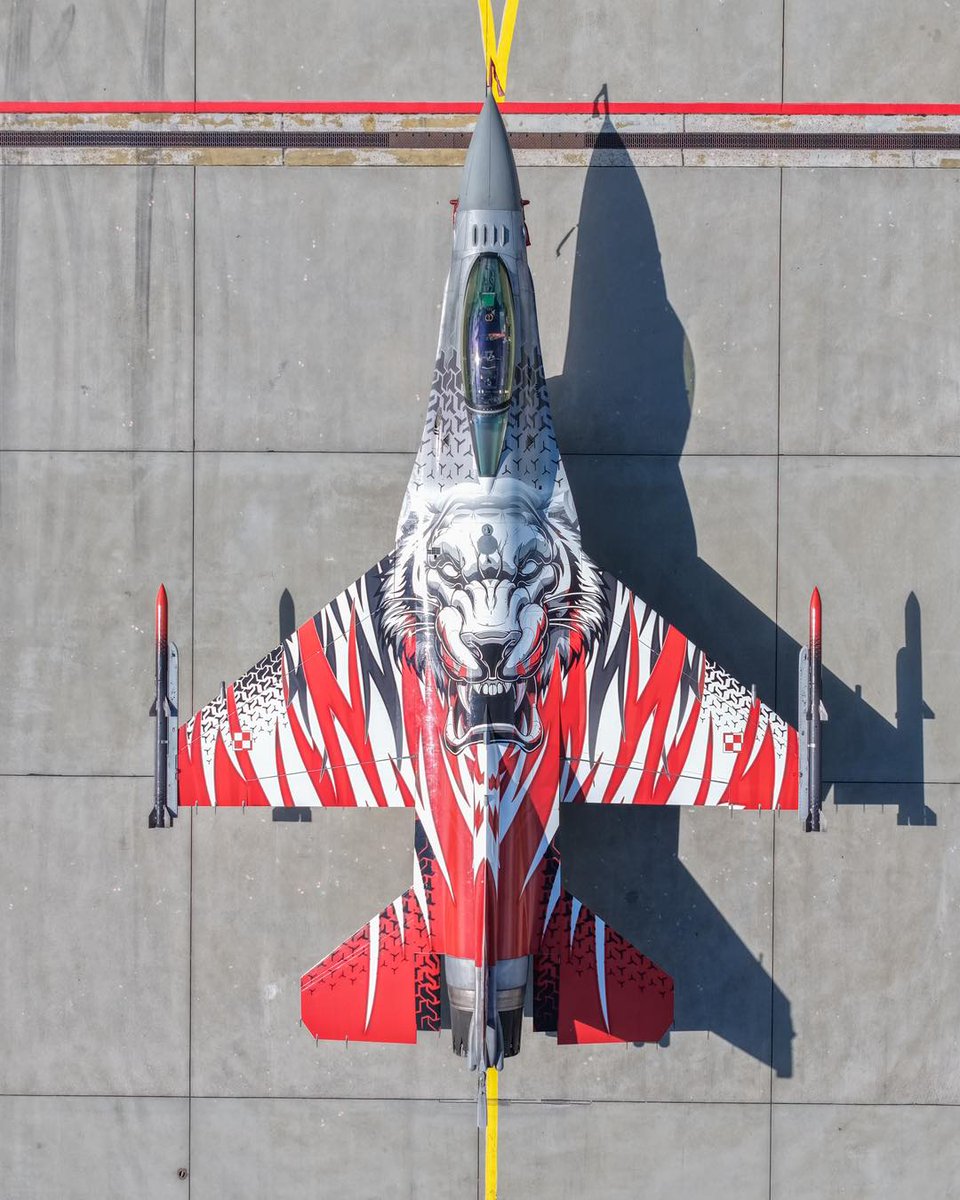 ArkadiuszMolis1's tweet image. Let every flight of this F-16 be a testament to the courage and passion of the pilots who guard the Polish skies every day. Unfortunately, such colorful camouflage will no longer be available in the PAF and the F-16 Tiger Demo Team Poland will be over... 2/2
