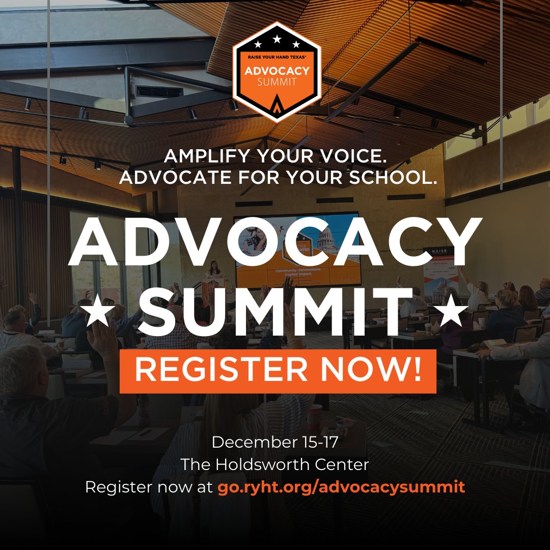 Is your school's story being heard? Across Texas, school leaders, parents, and community members are coming together to find their collective voice and influence education policy.

The Advocacy Summit is your chance to learn how. You'll cultivate the knowledge and skills to