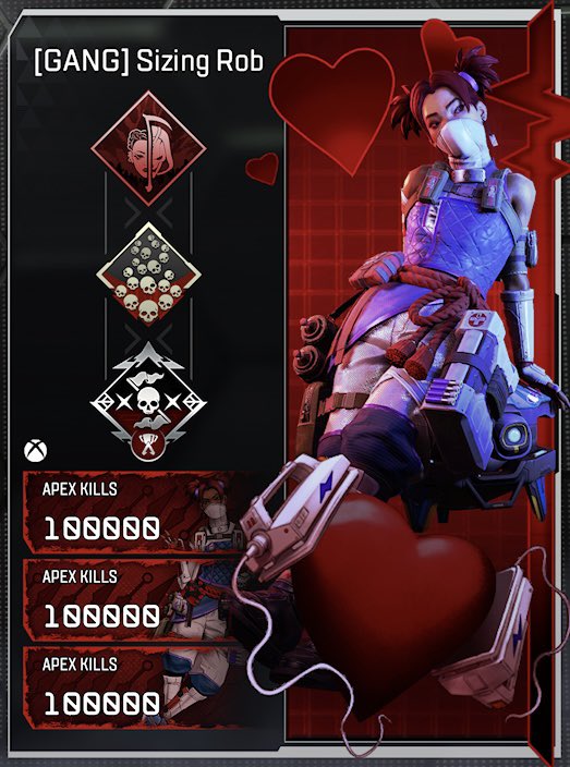 SizingRob's tweet image. 100,000 Kills on Lifeline. 
Peace. 

🤍👸🏽

@PlayApex @Apex_Tracker