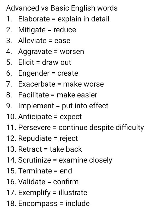 Advanced vs Basic English