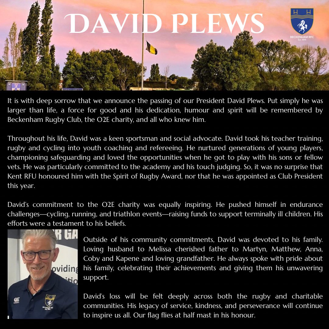 Beckenham RFC (@beckenhamrfc) on Twitter photo David Plews 🕊️ David Plews 🕊️
