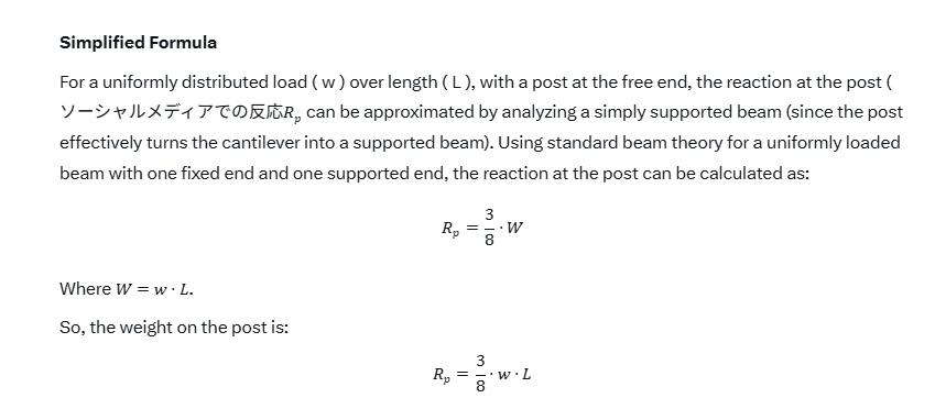 Doing some Vibe Structural Engineering, calculating load distribution for cantilever supports. 

ソーシャルメディアでの反応  ("Social Media Reactions"). Wait, what? 

But I'm sure the rest is totally fine. And the next model will get it all right. 

And now back to a textbook...