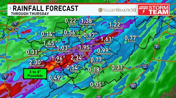 Rain/thunder ramping up in coverage this evening and especially overnight. Most will get a good soaking but some locations could see 2-3" or even locally 4" during that time, which would cause flooding. Esp. watching southern Kentucky and western West Virginia south of I-64.
