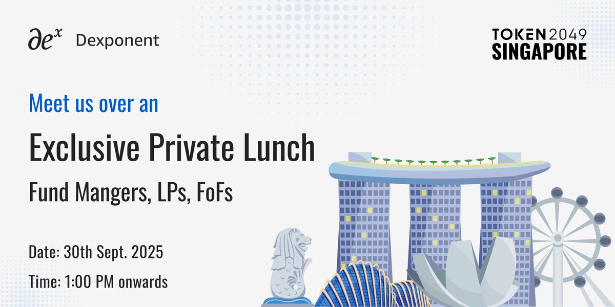 Exclusive private lunch with Fund Managers &amp; LPs hosted by Dexponent at #Token2049 Singapore.

Request your invitation luma.com/kpjslz6d