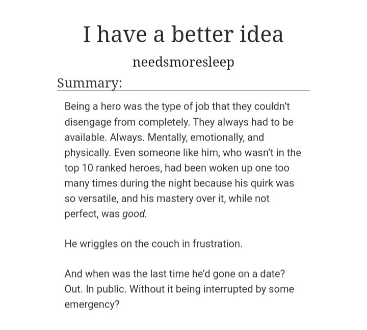 MHA G4G ๐ Creator Signups RE-OPEN! (@mha_action) on Twitter photo A nsfw ๐ Shinsou x Kaminari fic, featuring some electrifying intimacy on the couch during date night? Yes please! Our lovely writer <a href="/needsmoresleepw/">๐๐๏ธ๐ฆ needsmoresleep</a> wrote this for our donor, <a href="/Evagirl_77/">Evagirl77๐</a> !!!
Read Here ๐
archiveofourown.org/works/66526072
Thanks for donating! ๐ A nsfw ๐ Shinsou x Kaminari fic, featuring some electrifying intimacy on the couch during date night? Yes please! Our lovely writer <a href="/needsmoresleepw/">๐๐๏ธ๐ฆ needsmoresleep</a> wrote this for our donor, <a href="/Evagirl_77/">Evagirl77๐</a> !!!
Read Here ๐
archiveofourown.org/works/66526072
Thanks for donating! ๐