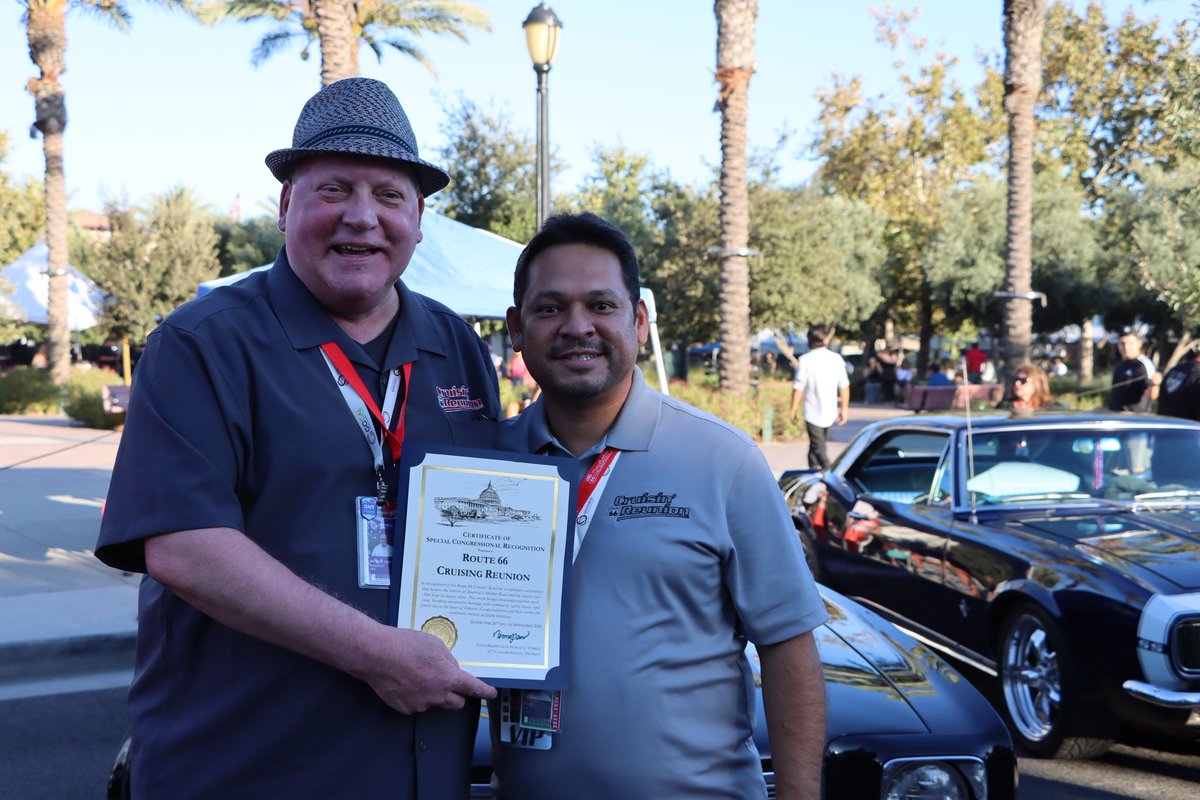 NormaJTorres's tweet photo. From classic cars to community spirit, the Route 66 Cruisin’ Reunion lit up Ontario this weekend! 

#TeamTorres was proud to celebrate the legacy of the Mother Road right here in the IE — what a ride! https://t.co/aWrefhCUIv