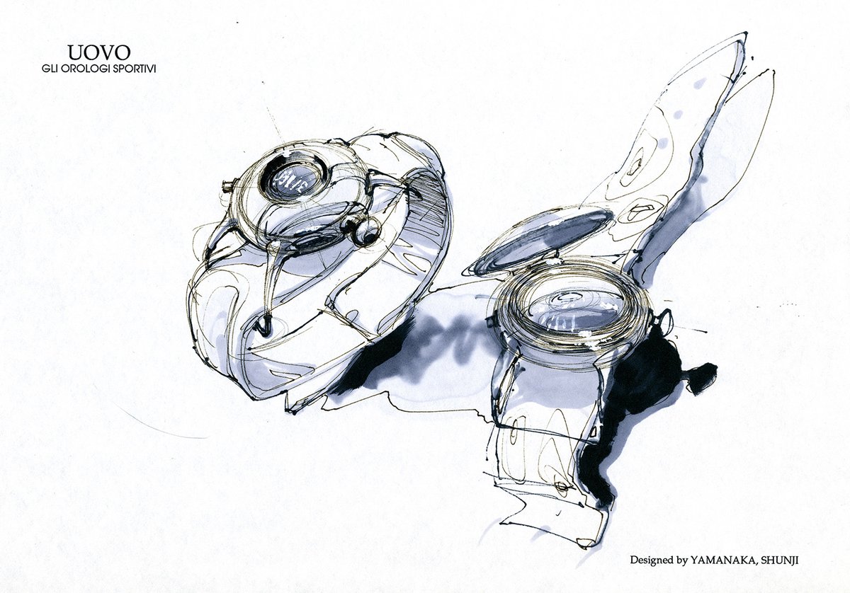 スケッチ　人物 フリーランスになったばかりの1990年に描いた腕時計のスケッチです