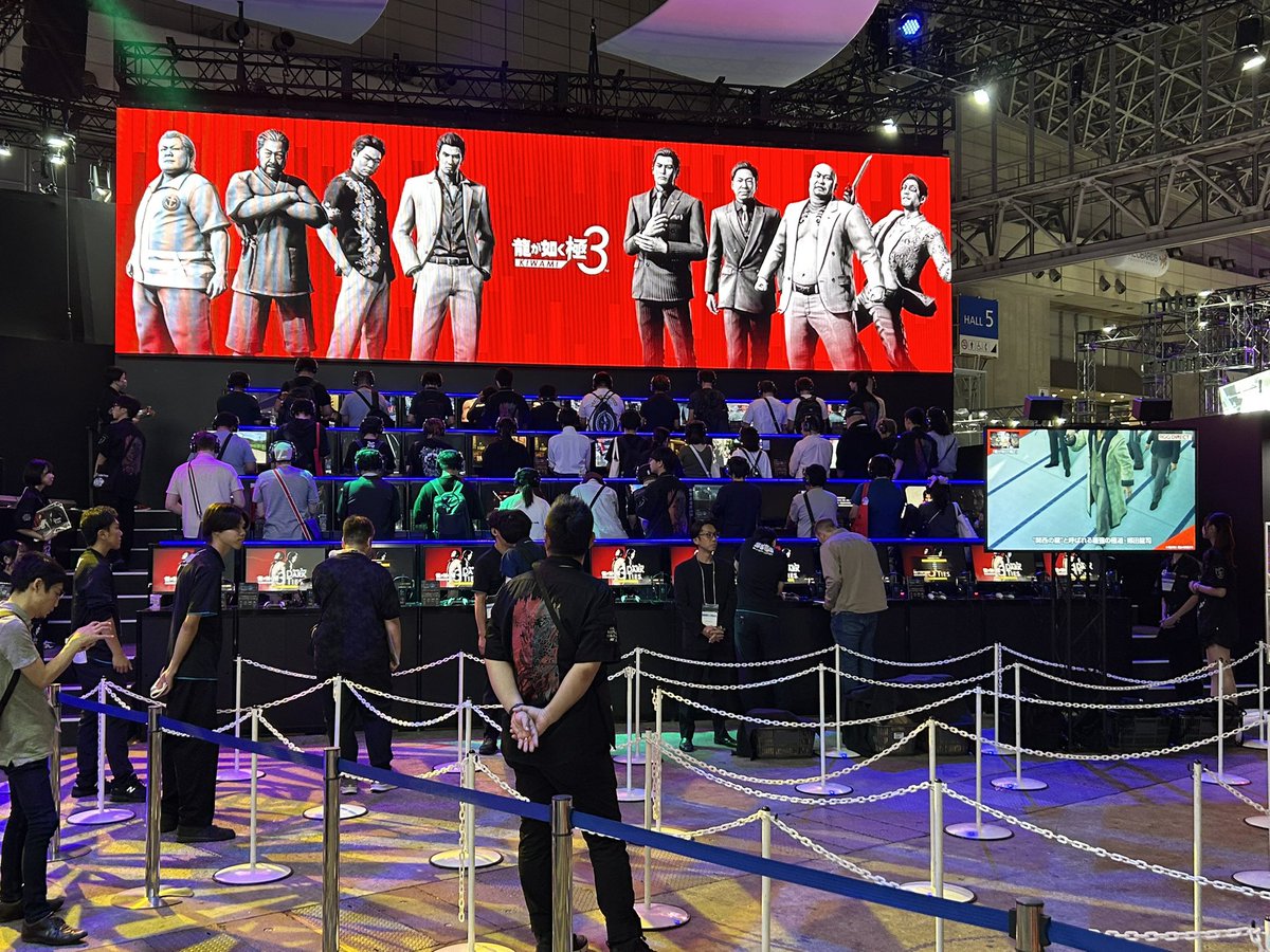 TGS2025開場しました
今年も現地からポストを行っていきます

まずはセガブース、『龍が如く 極3 / 外伝 DARK TILES』試遊台がずらり
 #TGS2025