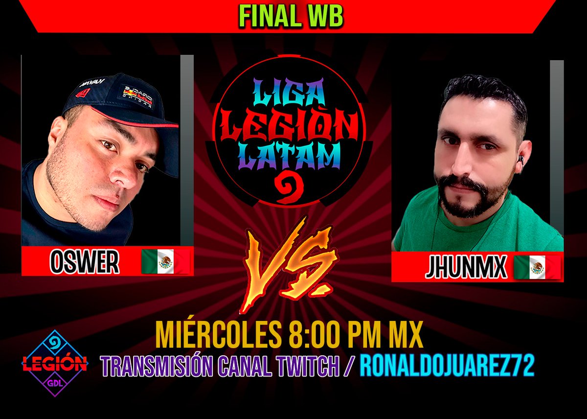 Hoy se juega la final del Winner Bracket !!! sigue la liga !!!
Oswer vs Jhunmx 8:00 pm
Canal: twitch.tv/ronaldojuarez72
#hearthstonelatam #Hearthstone