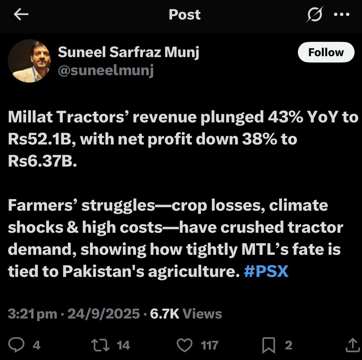 AdnanKaloka's tweet photo. @jasmeenmanzoor This so called prosperity is all for you and your Askari masters. Just come out of your AC rooms and visit areas especially after devastation caused by floods. Pakistan’s agriculture sector is totally destroyed only you and your masters are prosperous due to ill gotten money. https://t.co/B91TNDz2tz
