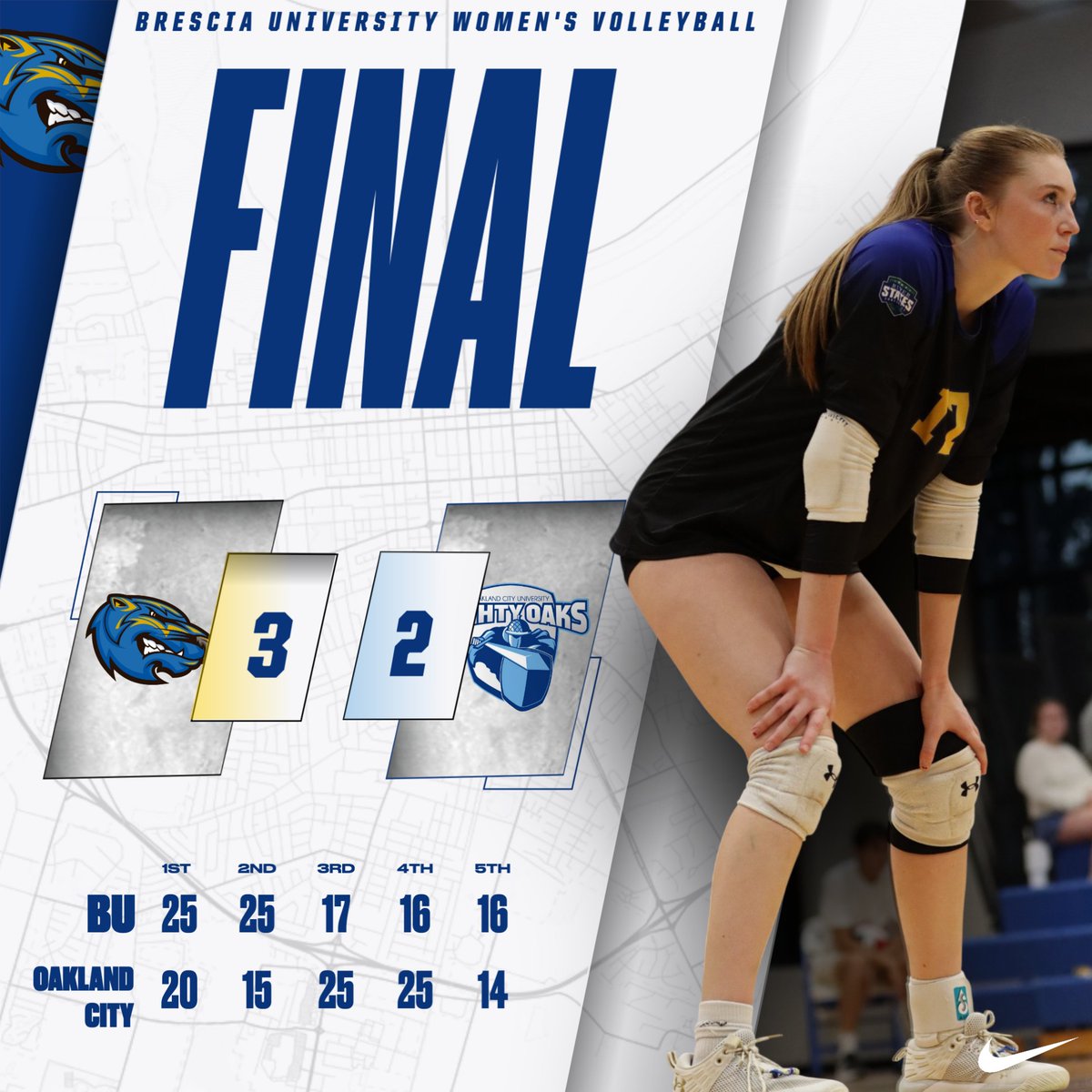 BresciaBearcats's tweet photo. 🏐 Final from Oakland City!

#WelcomeToTheDen #TheRightWayToPlay https://t.co/fuwwzjwFzz