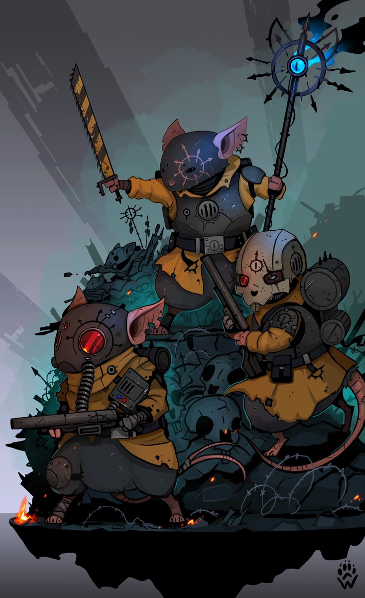 WolfdawgArt's tweet image. Mouse Guard Traitor Militia

#warhammercommunity #warhammer40k #conceptart