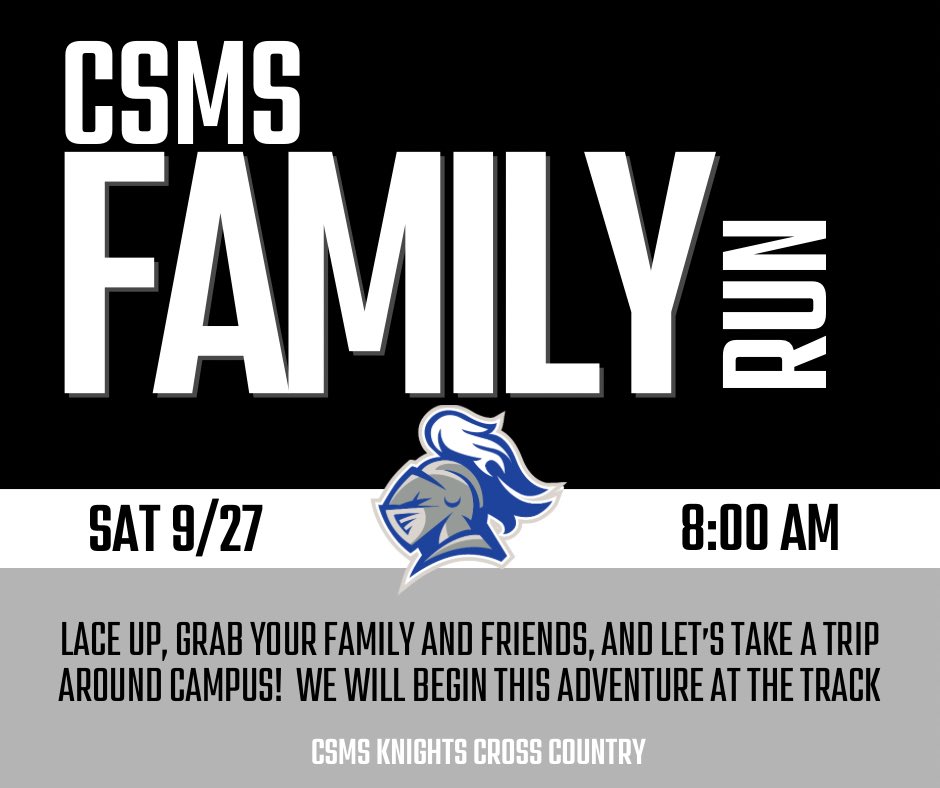 CSMSGA's tweet image. Kick off your Saturday with us before the college football games begin! Bring your friends and family, lace up and join our 2 mile fun run/walk starting at 8:00am. Let’s start the day with some energy!