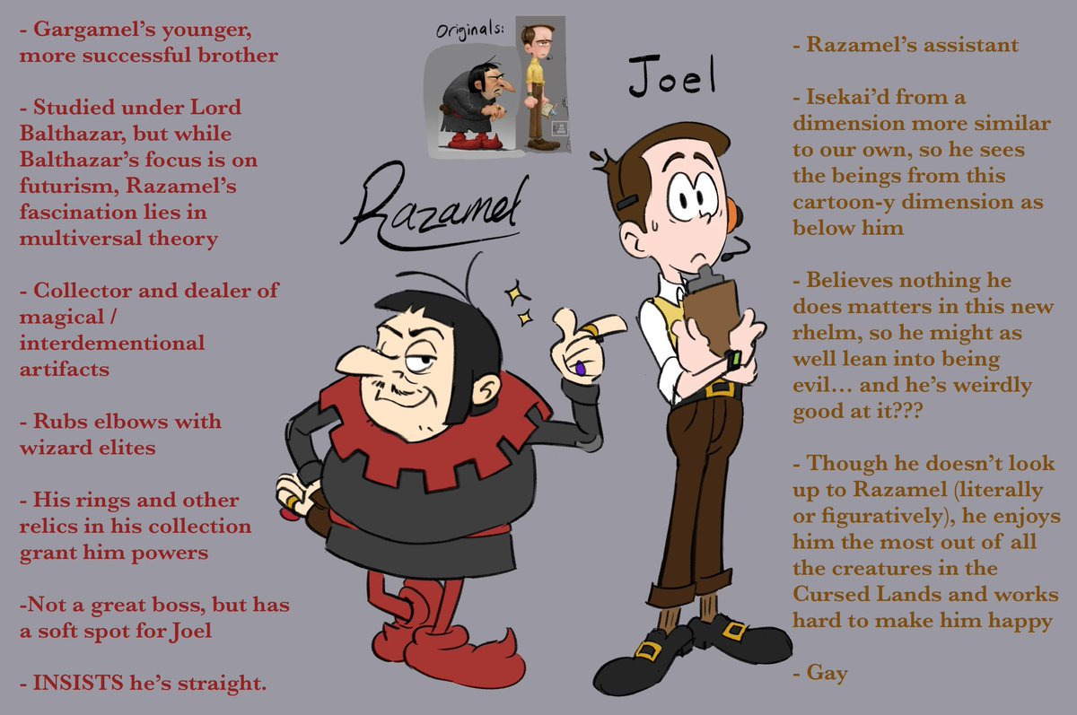CringeFailWitch's tweet image. Razamel and Joel but they’re (slightly) reworked to fit more into the wider canon #smurfs #SmurfsMovie