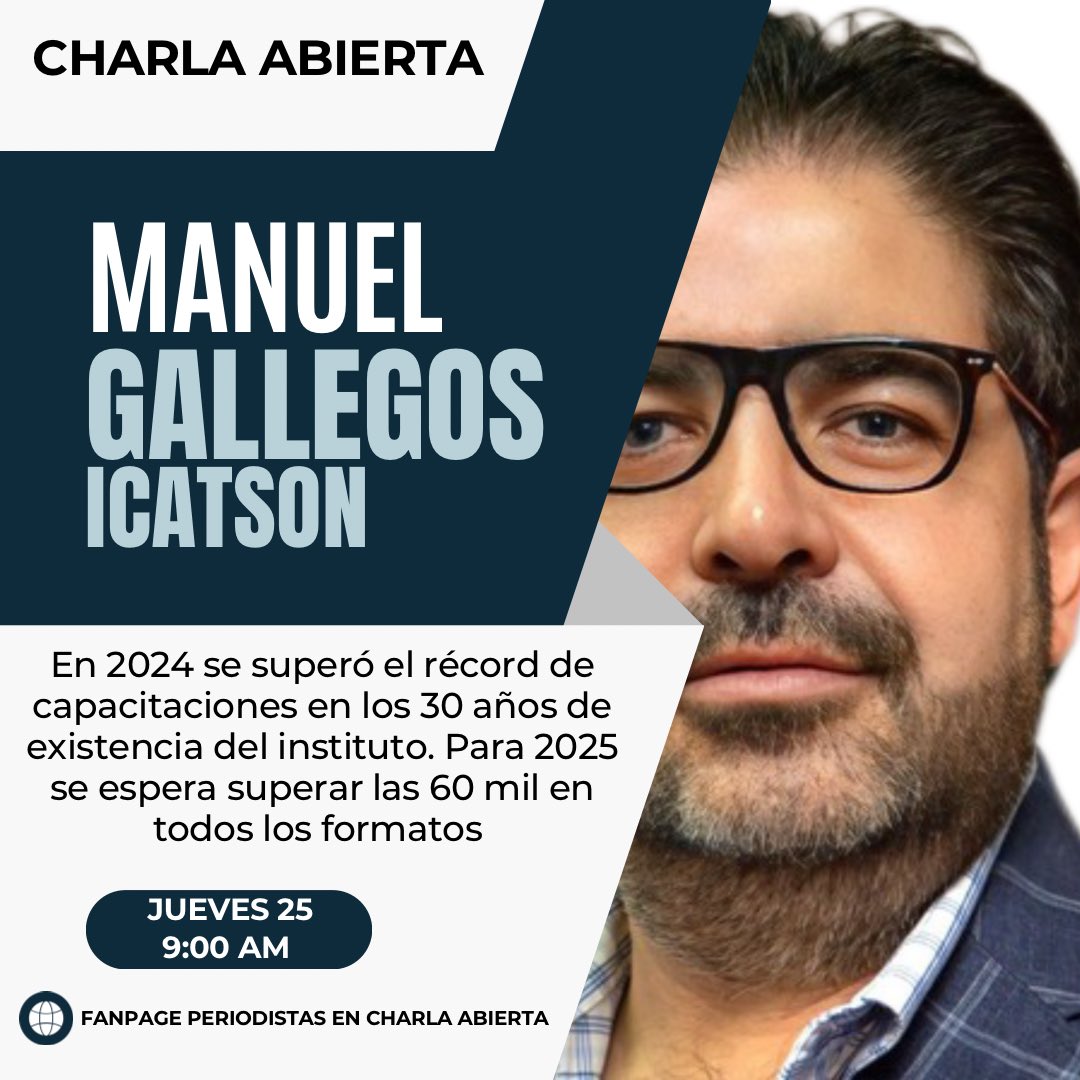 Este jueves 25 nos acompaña en la mesa de periodistas Charla Abierta, el titular de ICATSON, Manuel Eduardo Gallegos Salgado, y con él vamos a charlar de capacitaciones, cursos y talleres, fechas de inscripciones y de inicio, además del impacto que el Instituto para la