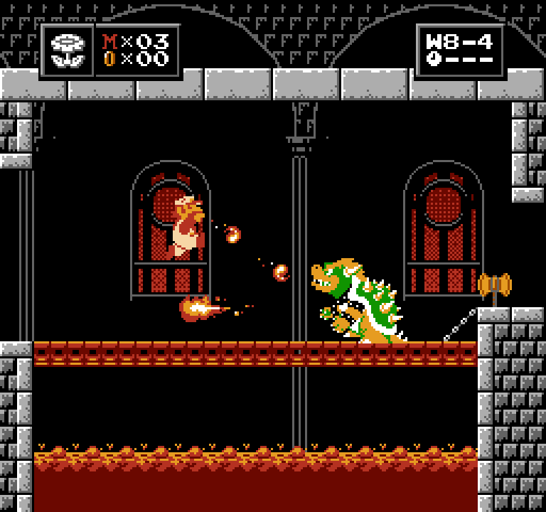 raviolichu's tweet image. ITWC Bowser Battle Mockup Remake
(That's Mario by the way, not Mora.)
#smbitwc #pixelart